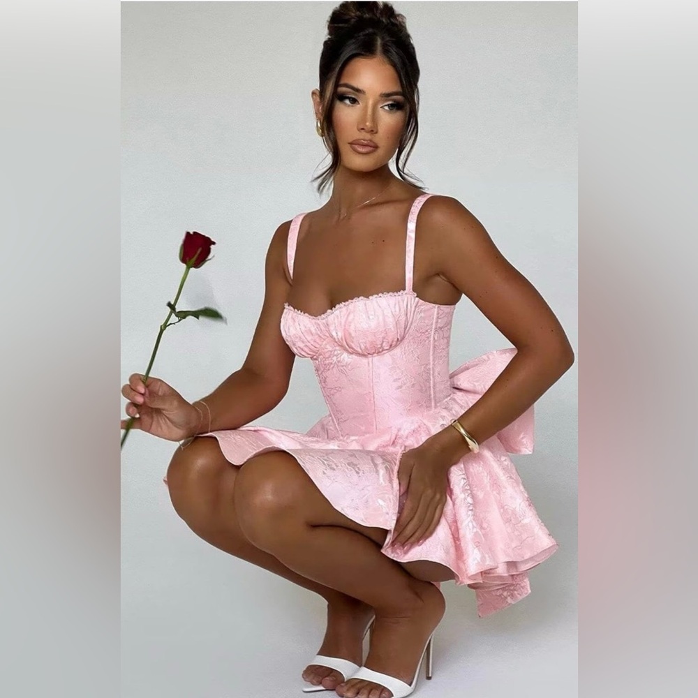 Elegant Pink Mini Dress